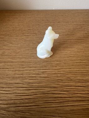 Small Opalite White Dog Figurine